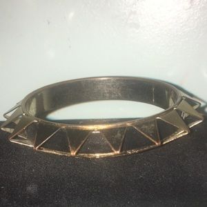 Gold & Leather Studded Bracelet